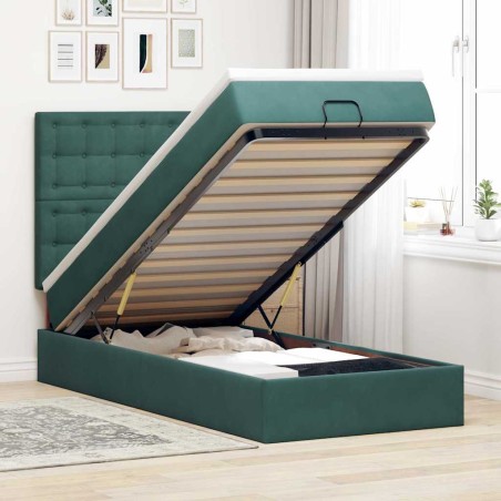 vidaXL Struttura Letto Pouf con Materassi 90x190 cm in Velluto