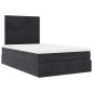 vidaXL Struttura Letto Pouf con Materassi Nero 120x190 cm Velluto vidaXL Struttura Letto Pouf con Materassi Nero 120x190 cm Velluto