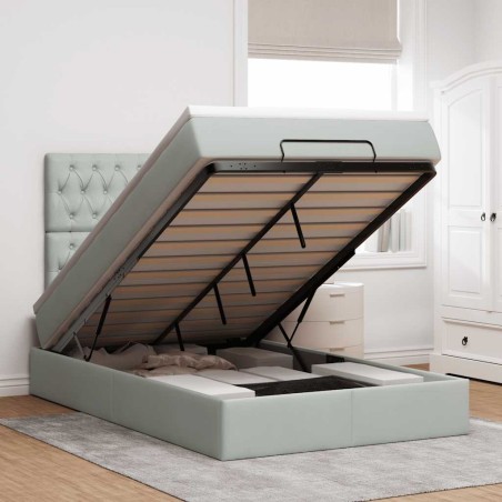 vidaXL Struttura Letto Pouf con Materassi 120x190 cm Velluto