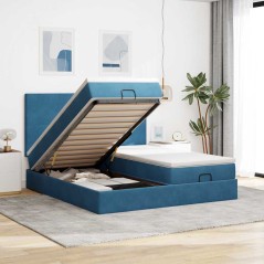 vidaXL Struttura Letto Pouf con Materassi 160x200 cm Velluto