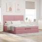 vidaXL Struttura Letto Pouf con Materassi Rosa 180x200 cm Velluto vidaXL Struttura Letto Pouf con Materassi Rosa 180x200 cm Velluto