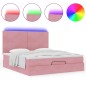 vidaXL Struttura Letto Pouf con Materassi Rosa 180x200 cm Velluto vidaXL Struttura Letto Pouf con Materassi Rosa 180x200 cm Velluto