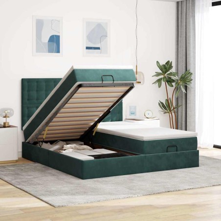 vidaXL Struttura Letto Pouf con Materassi 180x200 cm Velluto