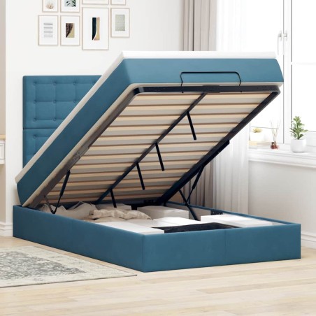 vidaXL Struttura Letto Pouf con Materassi 120x190 cm Velluto