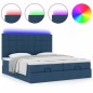 vidaXL Struttura Letto Pouf con Materassi Blu 180x200cm in Tessuto