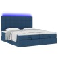 vidaXL Struttura Letto Pouf con Materassi Blu 180x200cm in Tessuto