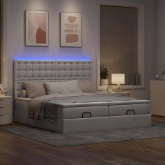 vidaXL Struttura Letto Pouf con Materassi Tortora 180x200cm in Tessuto