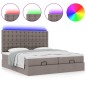vidaXL Struttura Letto Pouf con Materassi Tortora 180x200cm in Tessuto vidaXL Struttura Letto Pouf con Materassi Tortora 180x200cm in Tessuto