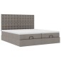 vidaXL Struttura Letto Pouf con Materassi Tortora 180x200cm in Tessuto vidaXL Struttura Letto Pouf con Materassi Tortora 180x200cm in Tessuto
