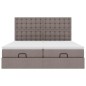 vidaXL Struttura Letto Pouf con Materassi Tortora 180x200cm in Tessuto vidaXL Struttura Letto Pouf con Materassi Tortora 180x200cm in Tessuto