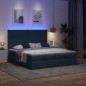 vidaXL Struttura Letto Pouf con Materassi Blu 180x200cm in Tessuto vidaXL Struttura Letto Pouf con Materassi Blu 180x200cm in Tessuto