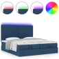 vidaXL Struttura Letto Pouf con Materassi Blu 180x200cm in Tessuto vidaXL Struttura Letto Pouf con Materassi Blu 180x200cm in Tessuto