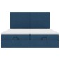 vidaXL Struttura Letto Pouf con Materassi Blu 180x200cm in Tessuto vidaXL Struttura Letto Pouf con Materassi Blu 180x200cm in Tessuto