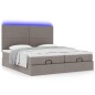 vidaXL Struttura Letto Pouf con Materassi Tortora 180x200cm in Tessuto vidaXL Struttura Letto Pouf con Materassi Tortora 180x200cm in Tessuto