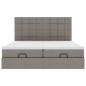 vidaXL Struttura Letto Pouf con Materassi Tortora 180x200cm in Tessuto vidaXL Struttura Letto Pouf con Materassi Tortora 180x200cm in Tessuto