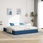 vidaXL Struttura Letto Pouf senza Materasso Blu 180x200cm in Tessuto vidaXL Struttura Letto Pouf senza Materasso Blu 180x200cm in Tessuto