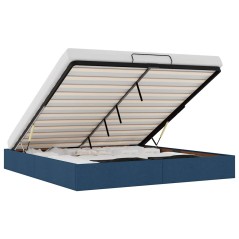 vidaXL Struttura Letto Pouf senza Materasso Blu 200x200 cm in Tessuto
