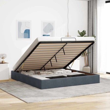 vidaXL Struttura Letto Pouf senza Materasso 180x200 cm in Velluto