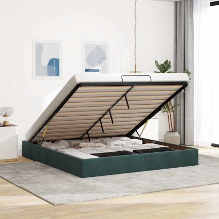 vidaXL Struttura Letto Pouf senza Materasso 180x200 cm in Velluto