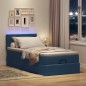 vidaXL Struttura Letto Pouf con Materasso Blu 90x190 cm in Tessuto vidaXL Struttura Letto Pouf con Materasso Blu 90x190 cm in Tessuto