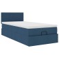 vidaXL Struttura Letto Pouf con Materasso Blu 90x190 cm in Tessuto vidaXL Struttura Letto Pouf con Materasso Blu 90x190 cm in Tessuto