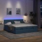 vidaXL Struttura Letto Pouf con Materassi Blu 180x200cm in Tessuto vidaXL Struttura Letto Pouf con Materassi Blu 180x200cm in Tessuto