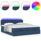 vidaXL Struttura Letto Pouf con Materassi Blu 180x200cm in Tessuto vidaXL Struttura Letto Pouf con Materassi Blu 180x200cm in Tessuto