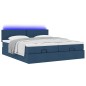 vidaXL Struttura Letto Pouf con Materassi Blu 180x200cm in Tessuto vidaXL Struttura Letto Pouf con Materassi Blu 180x200cm in Tessuto