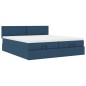 vidaXL Struttura Letto Pouf con Materassi Blu 180x200cm in Tessuto vidaXL Struttura Letto Pouf con Materassi Blu 180x200cm in Tessuto