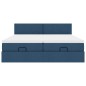 vidaXL Struttura Letto Pouf con Materassi Blu 180x200cm in Tessuto vidaXL Struttura Letto Pouf con Materassi Blu 180x200cm in Tessuto