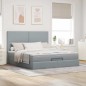 vidaXL Struttura Letto Pouf con Materasso 180x200 cm in Tessuto vidaXL Struttura Letto Pouf con Materasso 180x200 cm in Tessuto