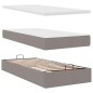 vidaXL Struttura Letto Pouf con Materasso Tortora 90x200 cm in Tessuto vidaXL Struttura Letto Pouf con Materasso Tortora 90x200 cm in Tessuto