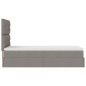 vidaXL Struttura Letto Pouf con Materasso Tortora 90x200 cm in Tessuto vidaXL Struttura Letto Pouf con Materasso Tortora 90x200 cm in Tessuto