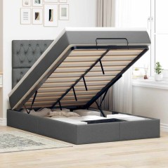 vidaXL Struttura Letto Pouf con Materasso 80x200 cm in Tessuto