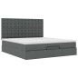 vidaXL Struttura Letto Pouf con Materasso 180x200 cm in Tessuto