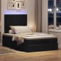 vidaXL Struttura Letto Pouf con Materasso Nero 120x190 cm in Tessuto vidaXL Struttura Letto Pouf con Materasso Nero 120x190 cm in Tessuto