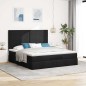 vidaXL Struttura Letto Pouf con Materasso Nero 180x200 cm in Tessuto vidaXL Struttura Letto Pouf con Materasso Nero 180x200 cm in Tessuto