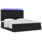 vidaXL Struttura Letto Pouf con Materasso Nero 180x200 cm in Tessuto vidaXL Struttura Letto Pouf con Materasso Nero 180x200 cm in Tessuto