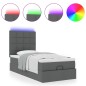 vidaXL Struttura Letto Pouf con Materasso 180x200 cm in Tessuto
