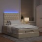 vidaXL Struttura Letto Pouf con Materasso Crema 120x190 cm in Tessuto vidaXL Struttura Letto Pouf con Materasso Crema 120x190 cm in Tessuto