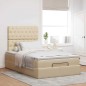 vidaXL Struttura Letto Pouf con Materasso Crema 120x190 cm in Tessuto vidaXL Struttura Letto Pouf con Materasso Crema 120x190 cm in Tessuto