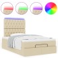 vidaXL Struttura Letto Pouf con Materasso Crema 120x190 cm in Tessuto vidaXL Struttura Letto Pouf con Materasso Crema 120x190 cm in Tessuto
