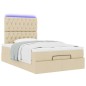 vidaXL Struttura Letto Pouf con Materasso Crema 120x190 cm in Tessuto vidaXL Struttura Letto Pouf con Materasso Crema 120x190 cm in Tessuto