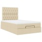vidaXL Struttura Letto Pouf con Materasso Crema 120x190 cm in Tessuto vidaXL Struttura Letto Pouf con Materasso Crema 120x190 cm in Tessuto