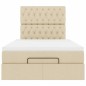 vidaXL Struttura Letto Pouf con Materasso Crema 120x190 cm in Tessuto vidaXL Struttura Letto Pouf con Materasso Crema 120x190 cm in Tessuto