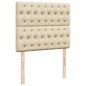 vidaXL Struttura Letto Pouf con Materasso Crema 120x190 cm in Tessuto vidaXL Struttura Letto Pouf con Materasso Crema 120x190 cm in Tessuto