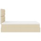 vidaXL Struttura Letto Pouf con Materasso Crema 120x190 cm in Tessuto vidaXL Struttura Letto Pouf con Materasso Crema 120x190 cm in Tessuto