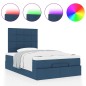 vidaXL Struttura Letto Pouf con Materasso Blu 120x190 cm in Tessuto