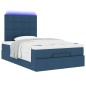 vidaXL Struttura Letto Pouf con Materasso Blu 120x190 cm in Tessuto