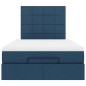 vidaXL Struttura Letto Pouf con Materasso Blu 120x190 cm in Tessuto